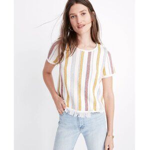 Madewell Blakley Stripe Sweater Tee Colour Pearl Ivory Size Medium